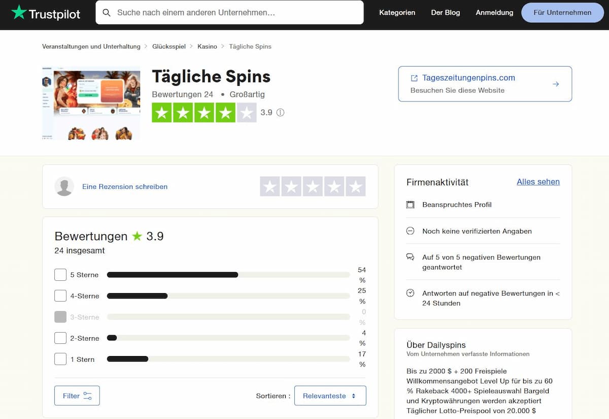 DailySpins Erfahrungen von Spielern