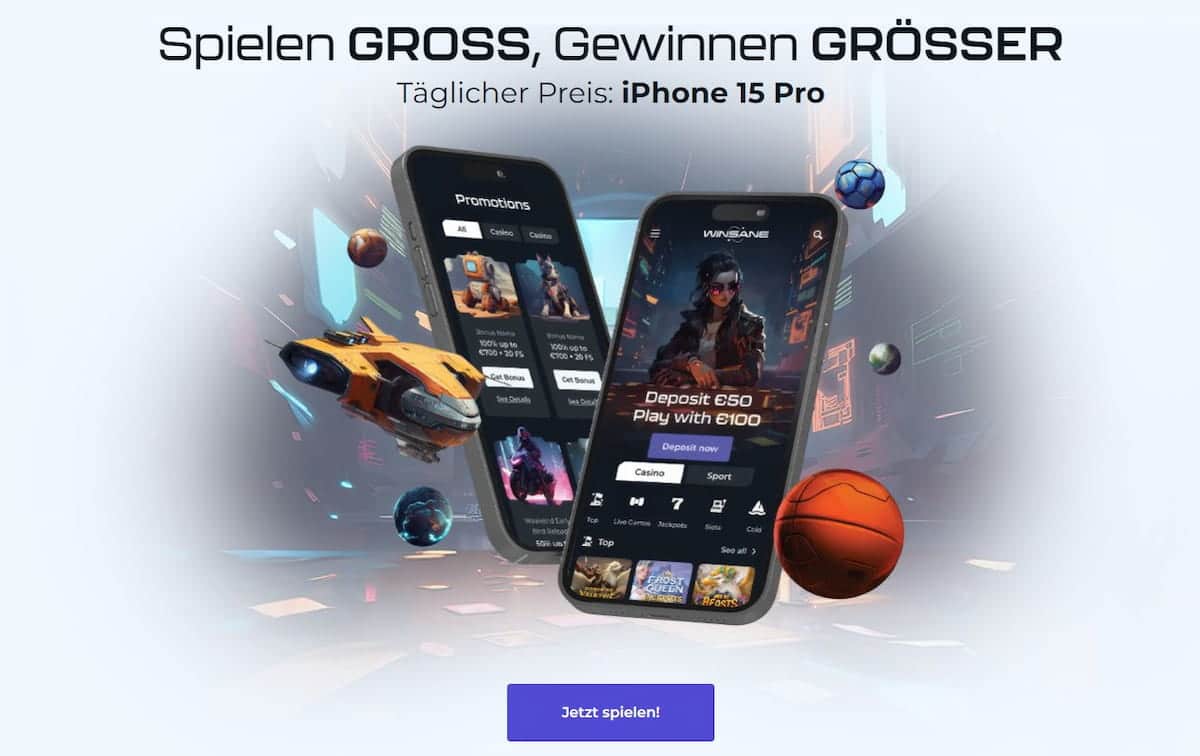 Mobiles Casino und App im Winsane Casino