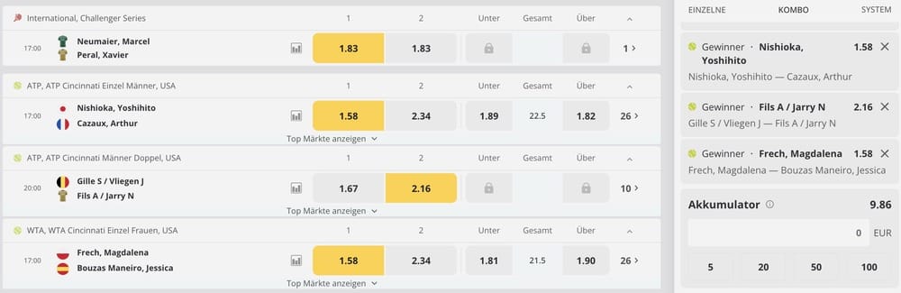 Qbet Sportwetten platzieren