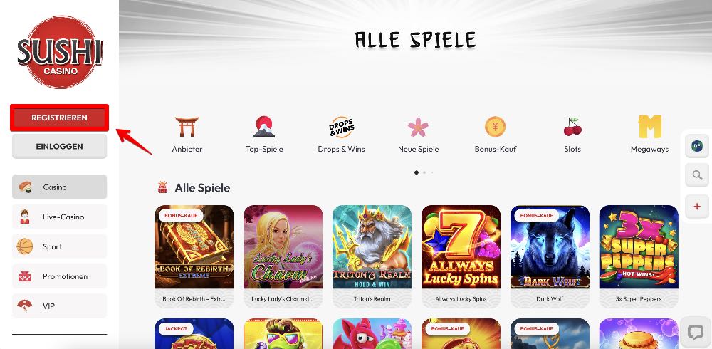 Sushi Casino Jetzt Registrieren