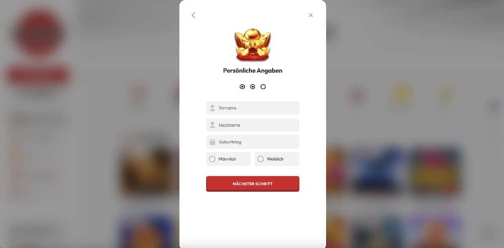 Sushi Casino Persönliche Daten eingeben