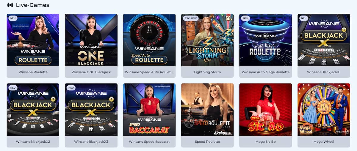 Winsane Casino Live Casino