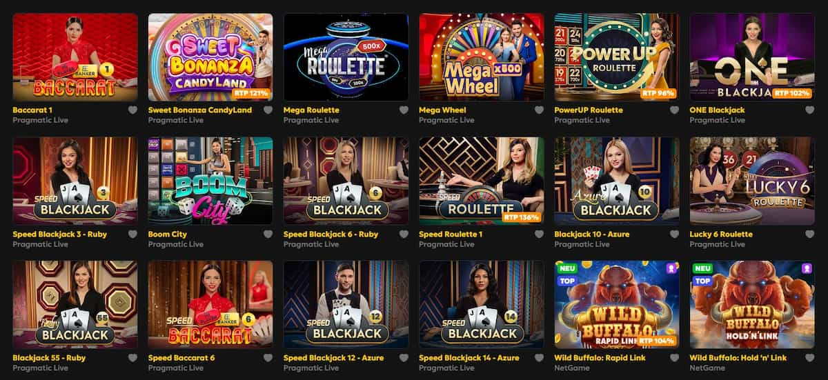 Live Casino bei Megarich