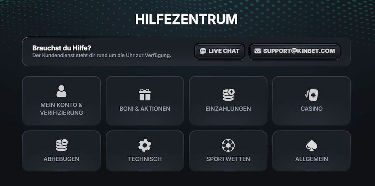 Kundenservice und Support bei Kinbet